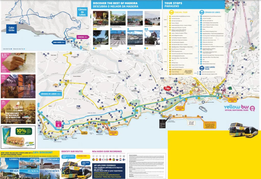 Plattegrond hop on hop off Madeira